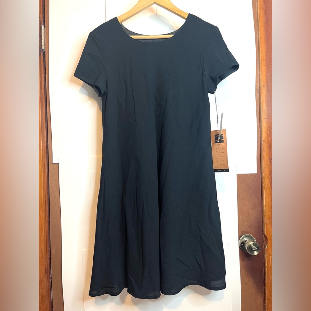 NWT Carole Little (VTG 10/Fits 4 - 8) Simple Little Black Mod-Style Mini Dress